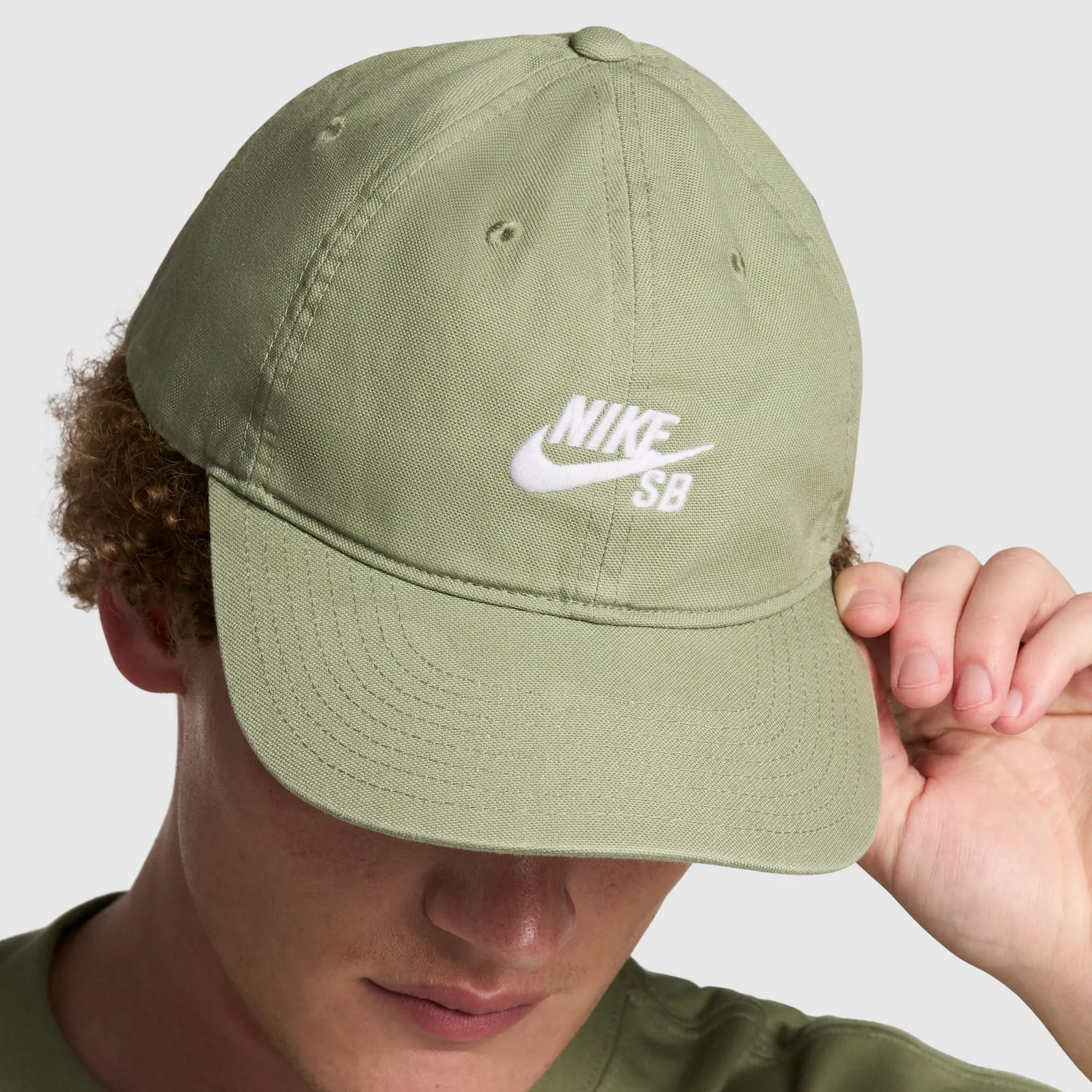 6 Panel Hat Club Cap (Oil Green/White)