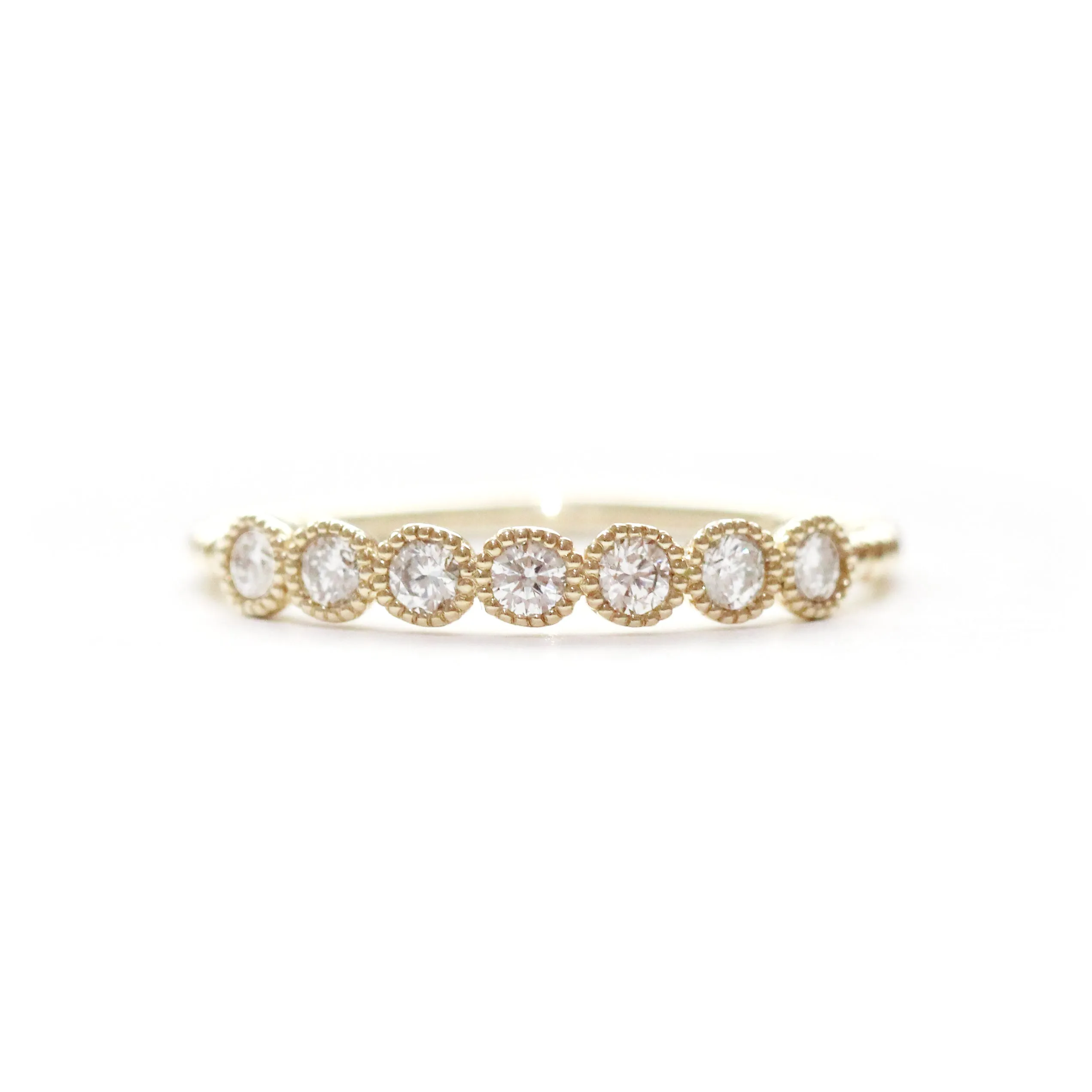 7 Stone Diamond Milgrain Band