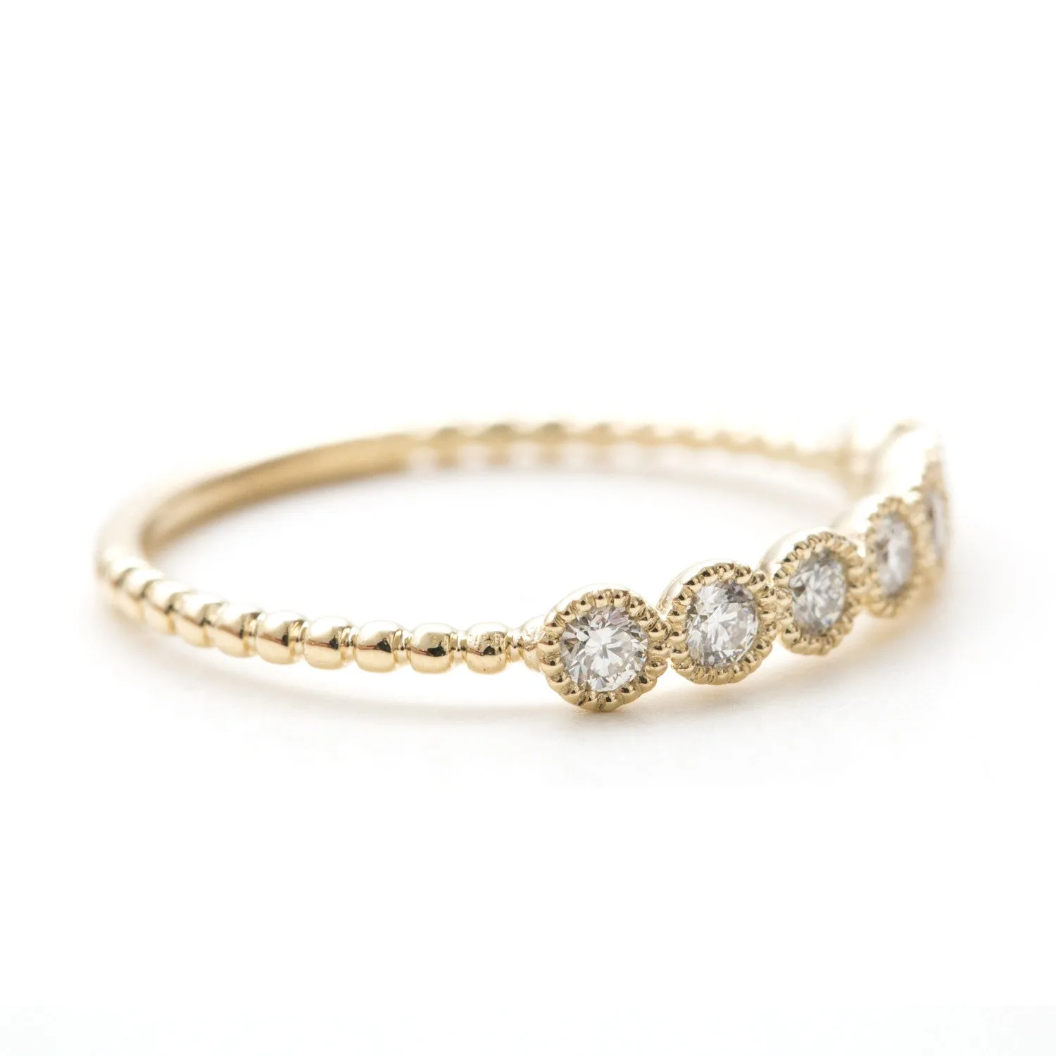 7 Stone Diamond Milgrain Band