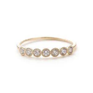 7 Stone Diamond Milgrain Band