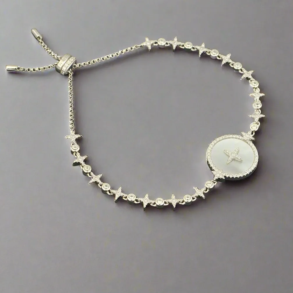 Albina Star Setting with Diamonds Adjustable Bracelet