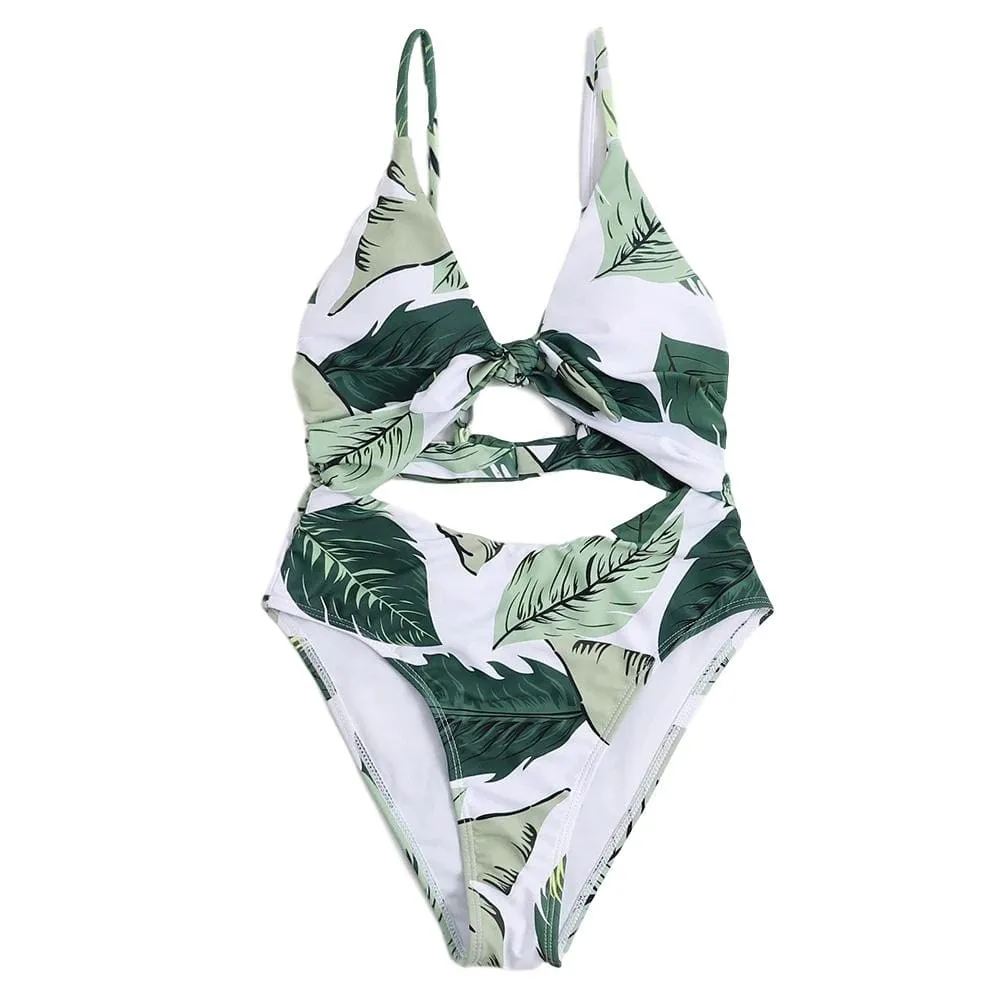 Aldina Tropical Leaf Print Bikini