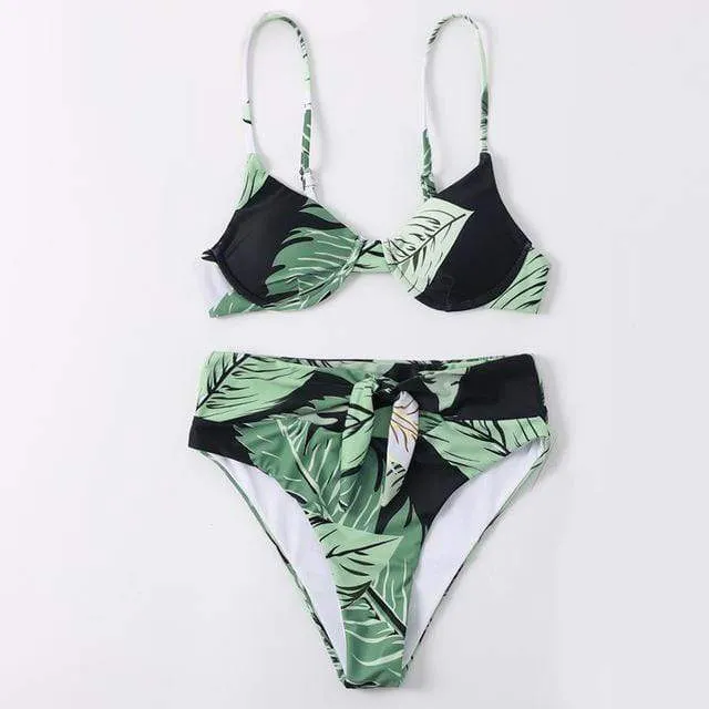 Aldina Tropical Leaf Print Bikini