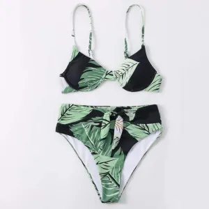 Aldina Tropical Leaf Print Bikini