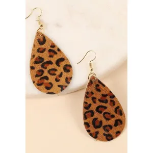 Animal Print Tear Drop Earrings