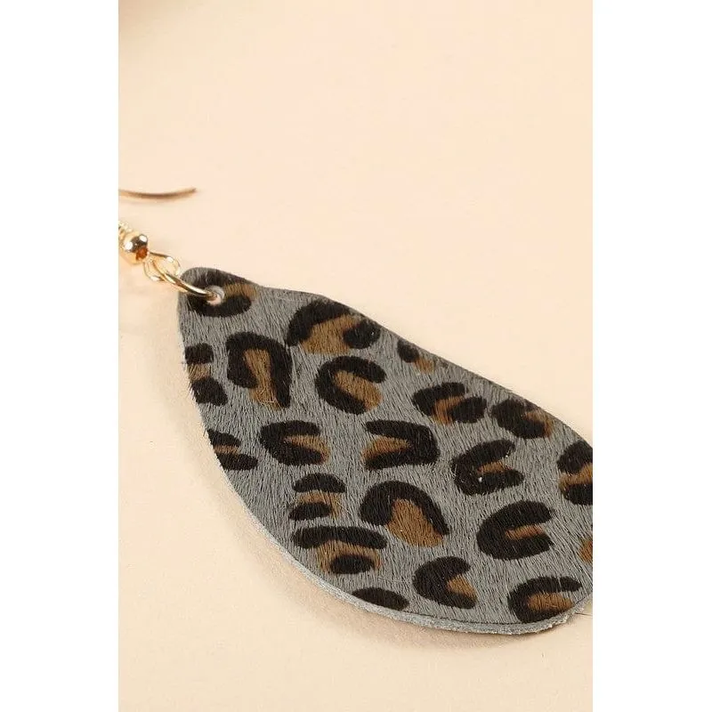 Animal Print Tear Drop Earrings