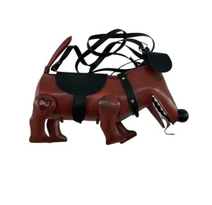 Art to Wear Hand Crafted Metal Dog Purse "Spike" in Brown