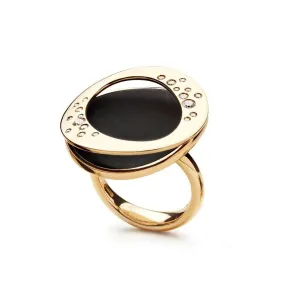 Atolli 18K Yellow Gold Jet & Diamond Ring