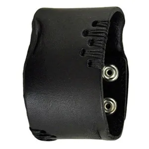 Avant Garde Black Leather Snap On Cuff
