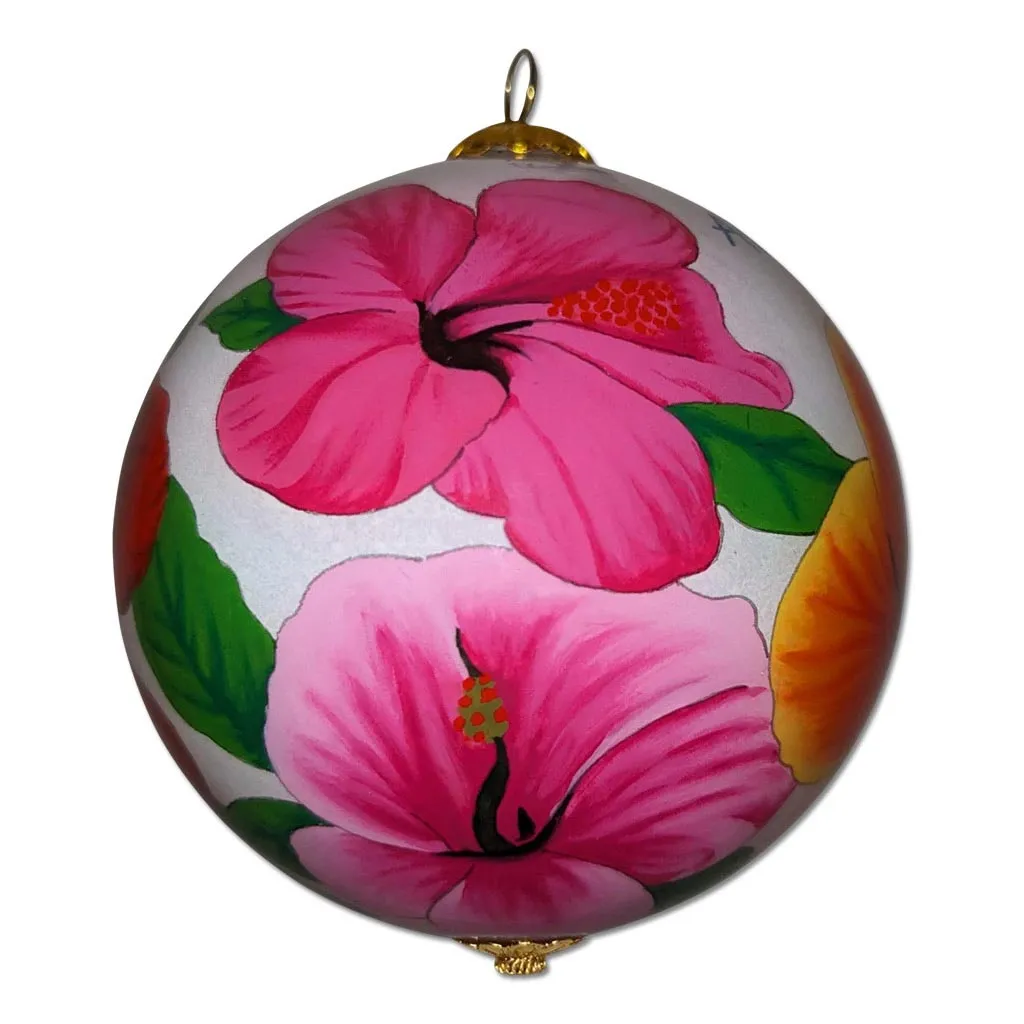 Beautiful Hibiscus Hawaiian Christmas Ornament
