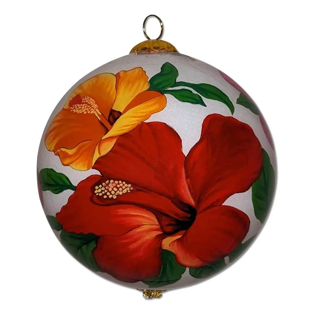 Beautiful Hibiscus Hawaiian Christmas Ornament