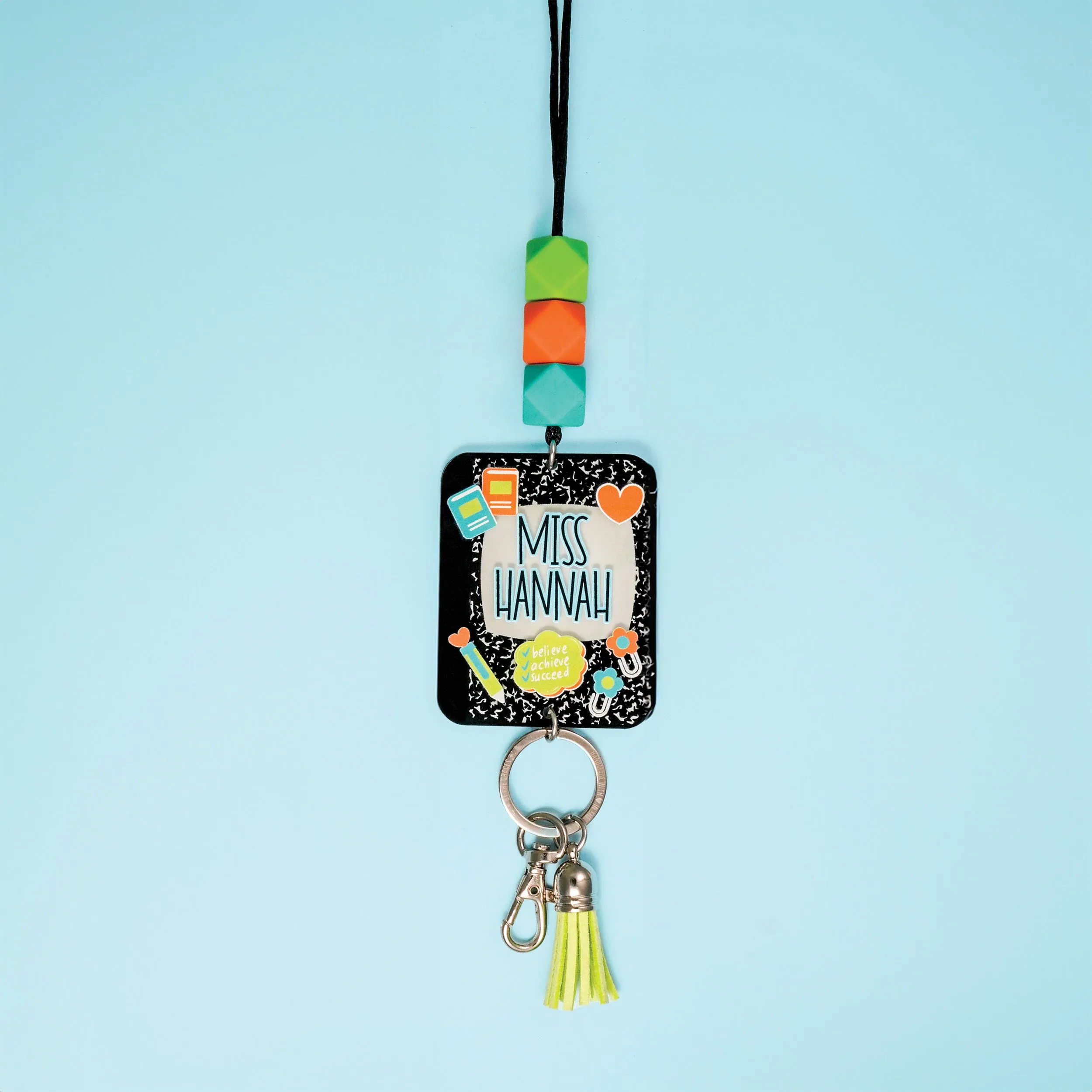 Believe. Achieve. Printed Shape Acrylic Lanyard