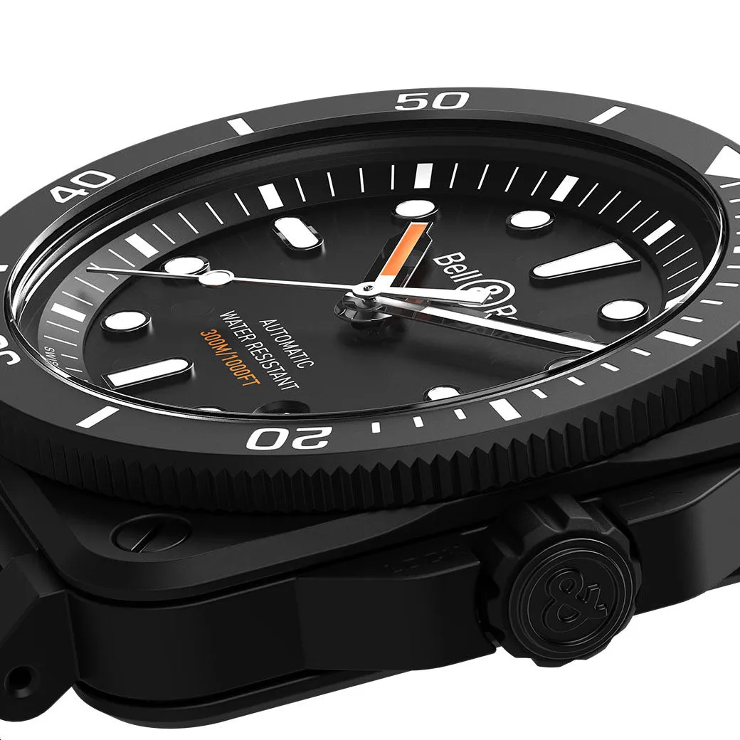 Bell & Ross BR03-92 Auto Black Diver Ceramic BR0392-D-BL-CE/SRB