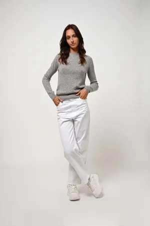 BELLA pull col rond nuage chiné 100% cachemire