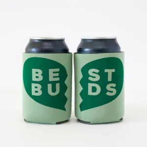 best buds drink koozie set for best friends, best friend necklace drink coolie