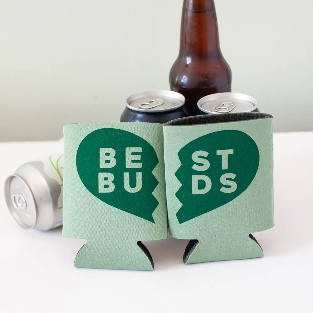 best buds drink koozie set for best friends, best friend necklace drink coolie
