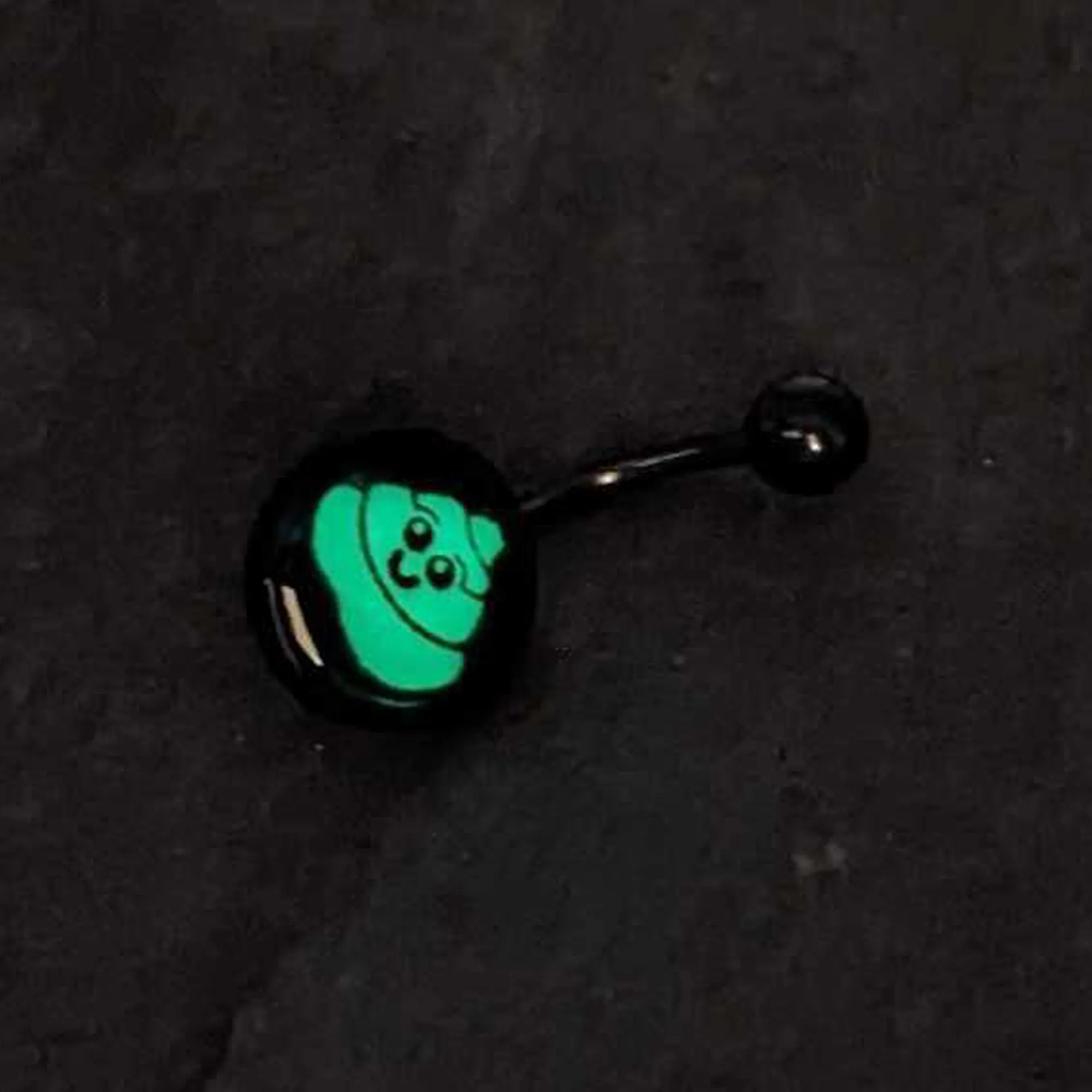 Black Glow in the Dark Poop Belly Ring