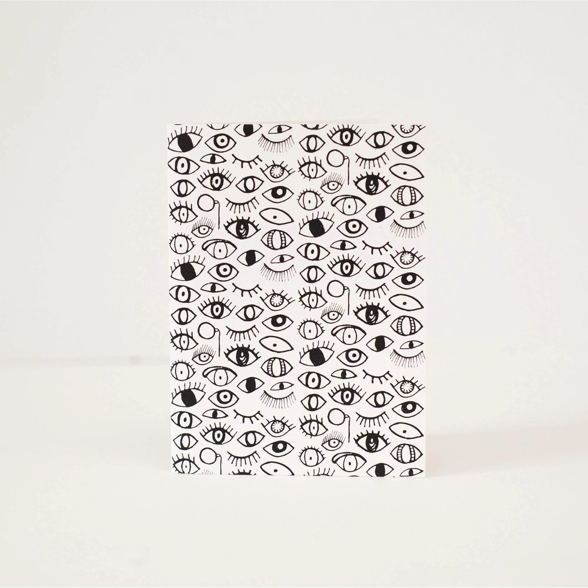 blank greeting card, eyeball pattern, here's looking at you