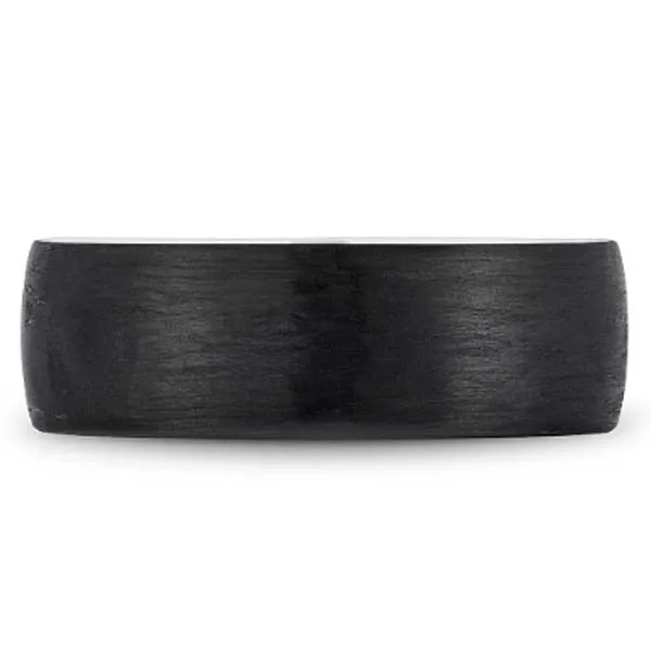 Bleu Royale Black Carbon Wedding Band with High Polished Gold Inside