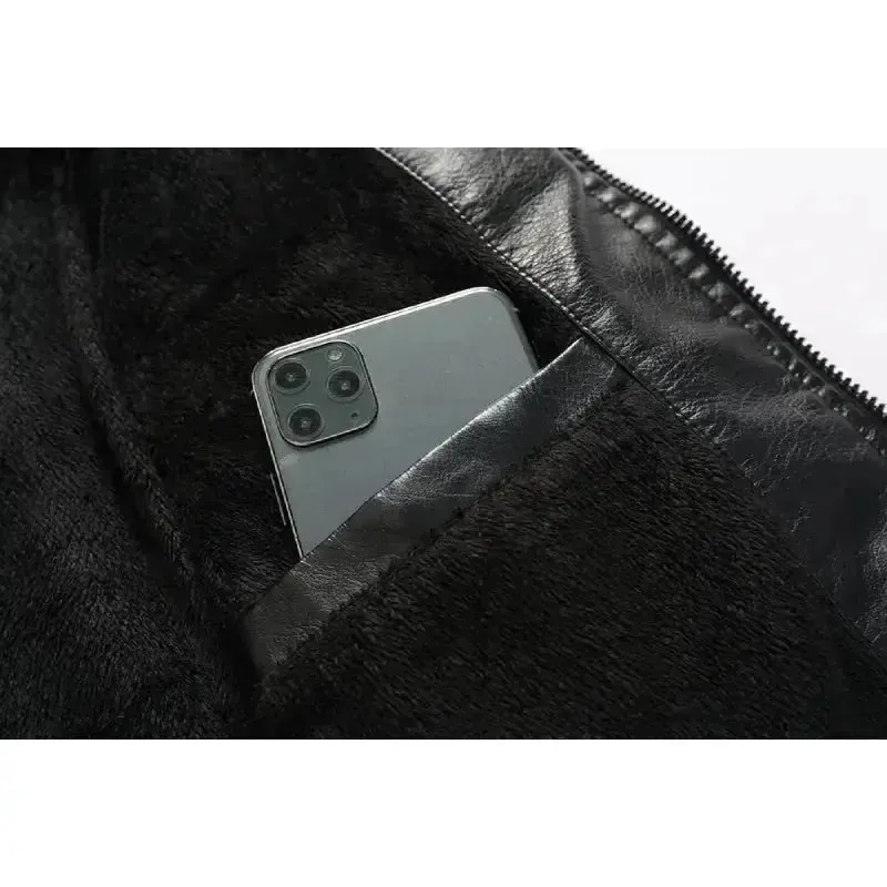 Blouson cuir homme vintage - Noir