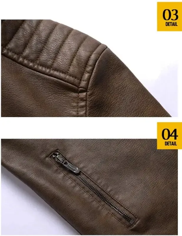 Blouson en cuir homme avec capuche - KINGS