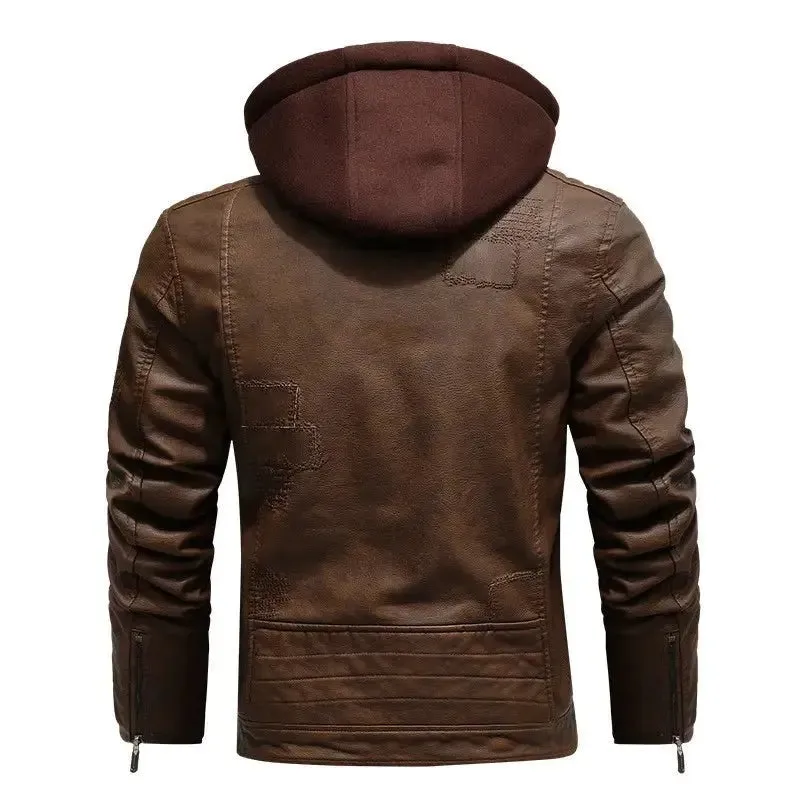 Blouson en cuir homme avec capuche - KINGS