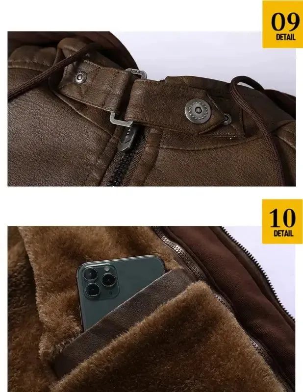 Blouson en cuir homme avec capuche - KINGS