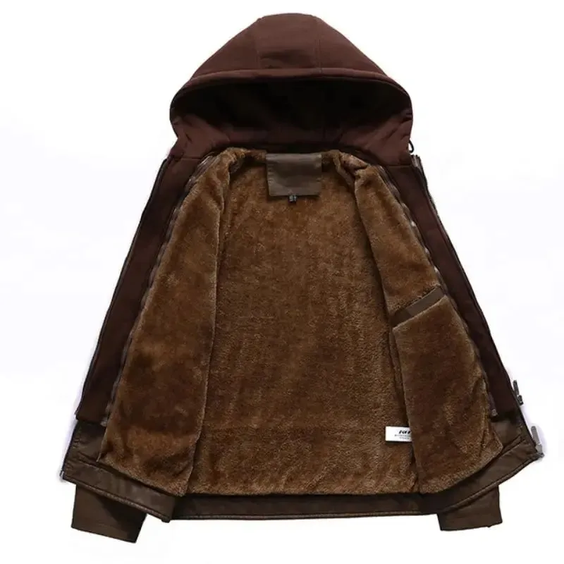 Blouson en cuir homme avec capuche - KINGS