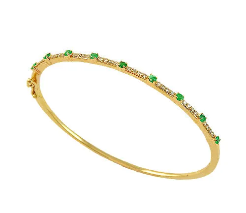 Blue Sapphire, Emerald or Ruby with Diamond Bangle