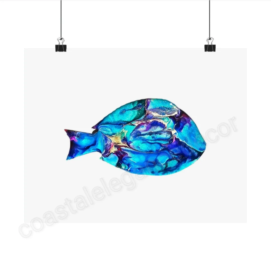 Blue Tang Handmade Tropical Fish Wall Print