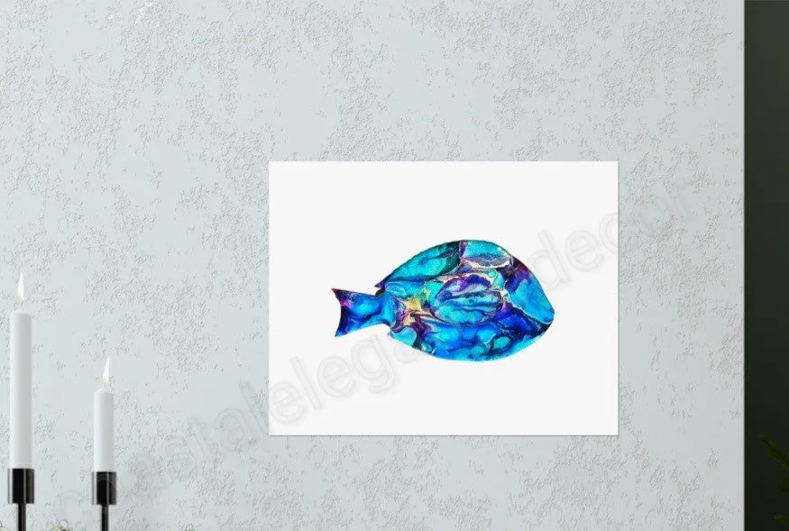 Blue Tang Handmade Tropical Fish Wall Print