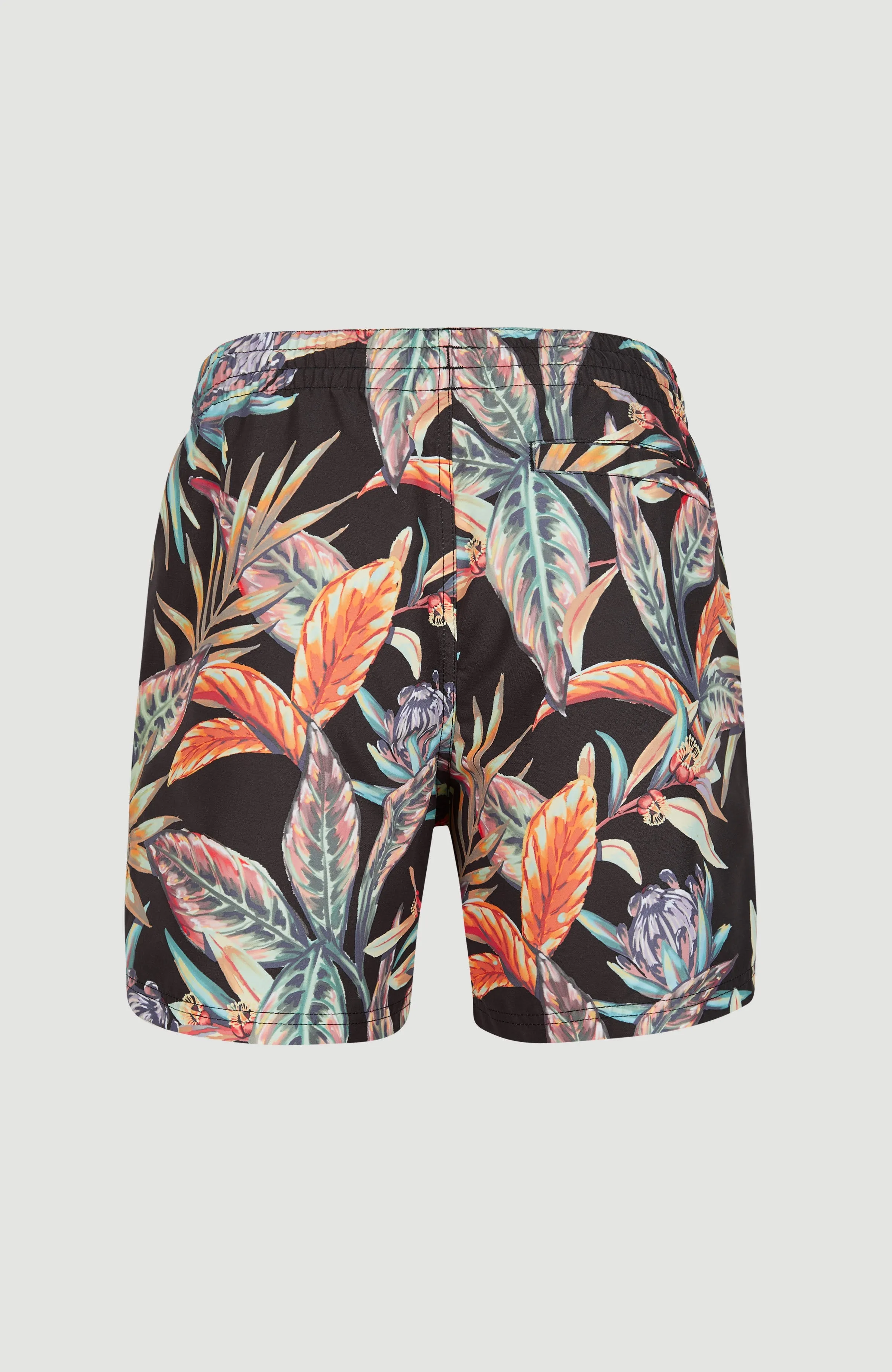 Cali Print 15'' Badehose | Black Tropical Flower