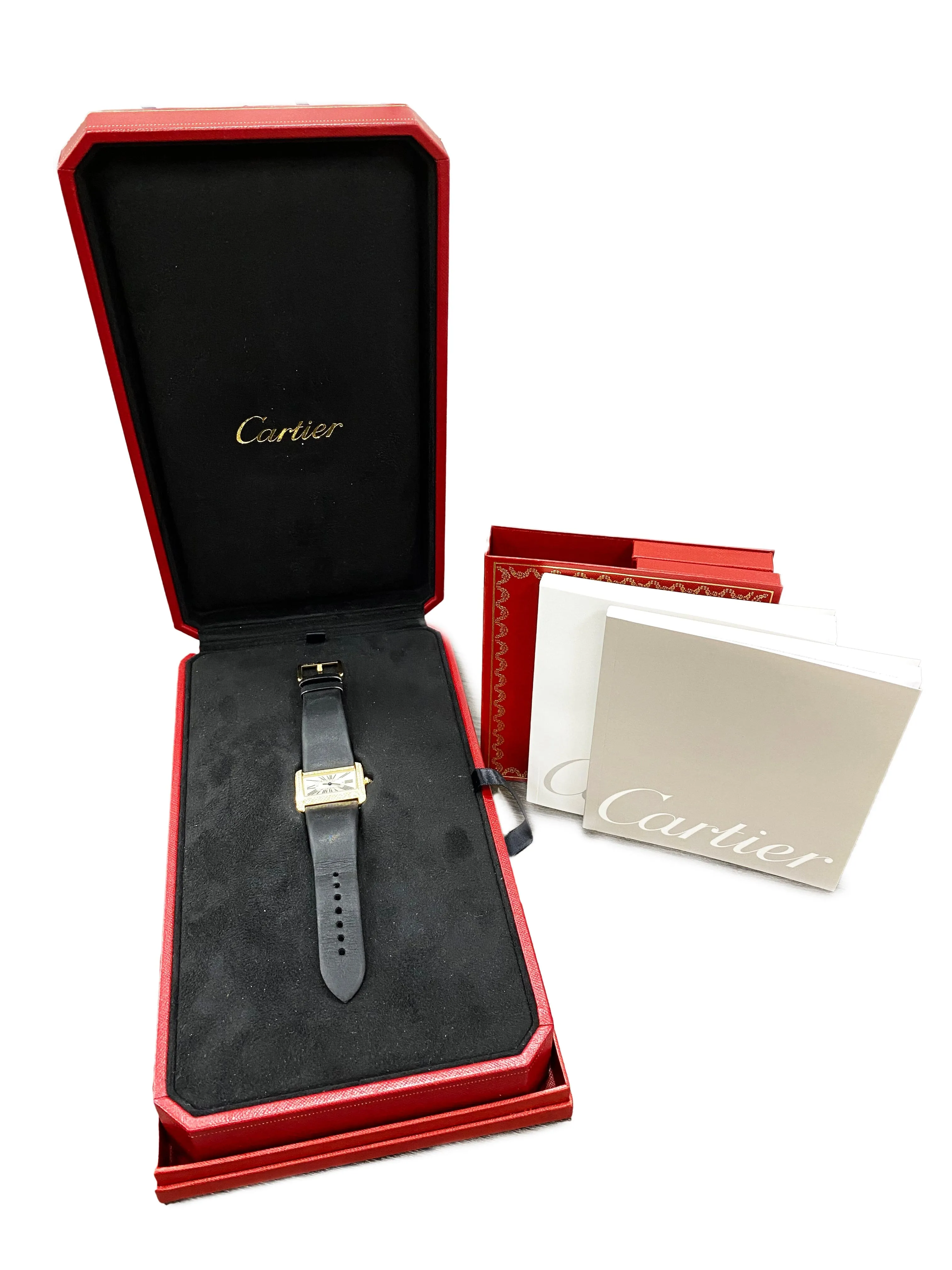 Cartier Tank Divan WA301036 Diamond Yellow Gold Ladies Watch Box Papers