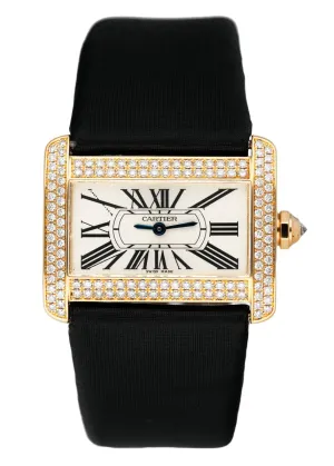 Cartier Tank Divan WA301036 Diamond Yellow Gold Ladies Watch Box Papers