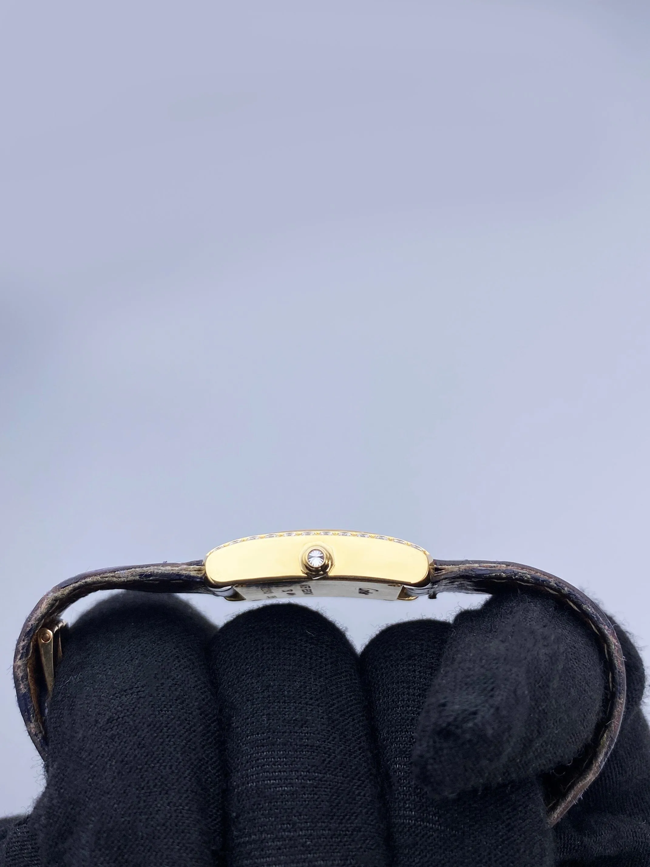 Cartier Tank Francaise WE100151 Diamond 18k Yellow Gold Ladies Watch Box Papers