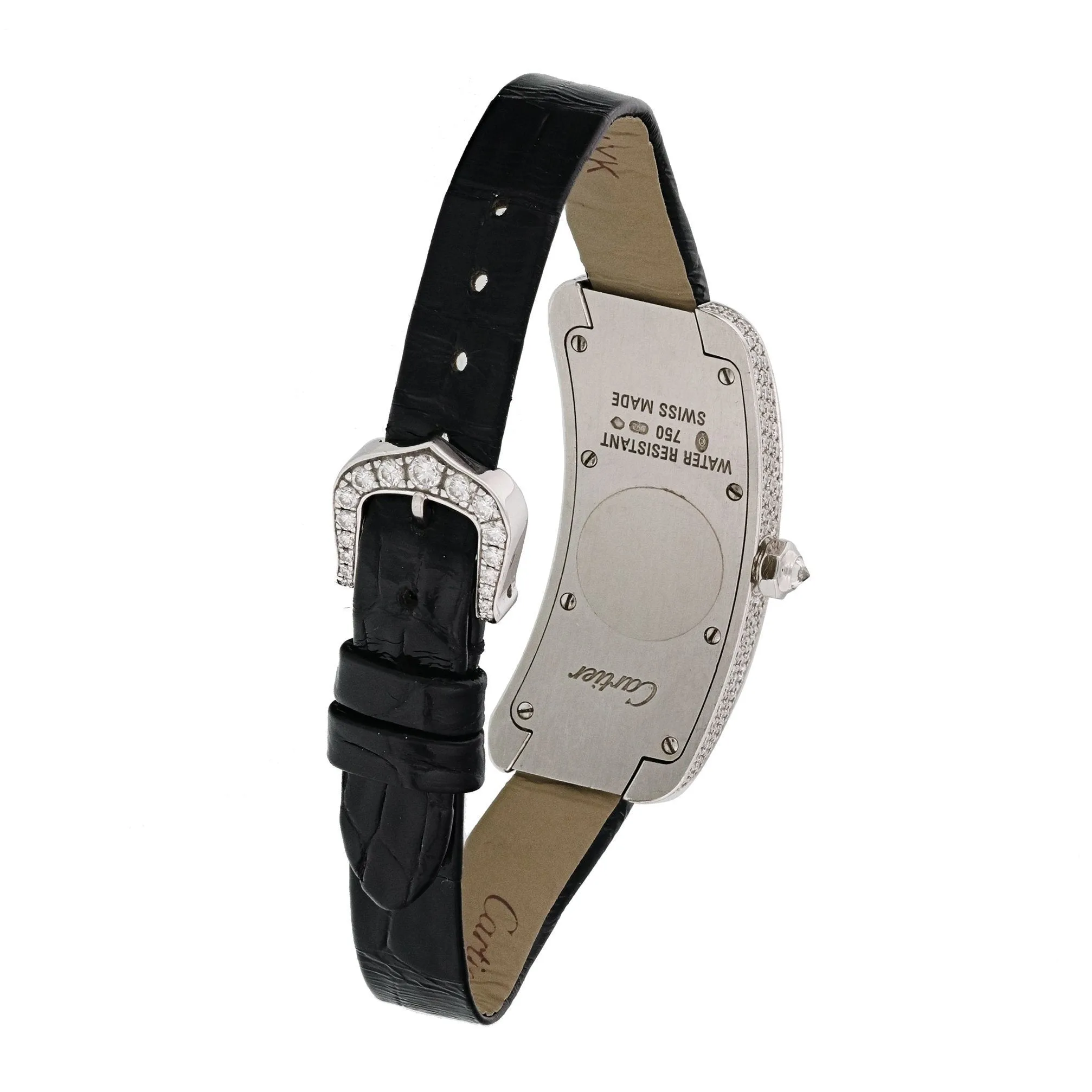 Cartier Tank S Americaine 2625 White Gold Diamond Ladies Watch