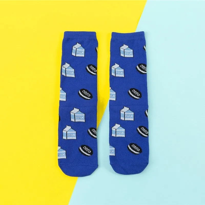 Cartoon Fruit Banana Avocado Lemon Egg Cookie Socks