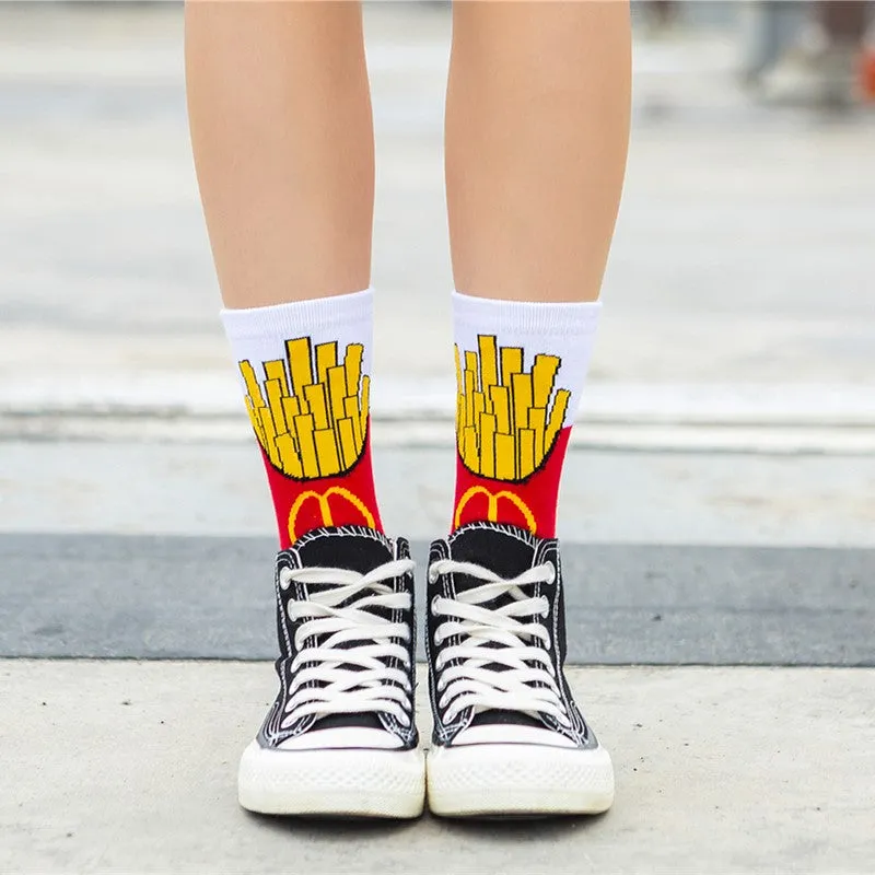 Cartoon Fruit Banana Avocado Lemon Egg Cookie Socks