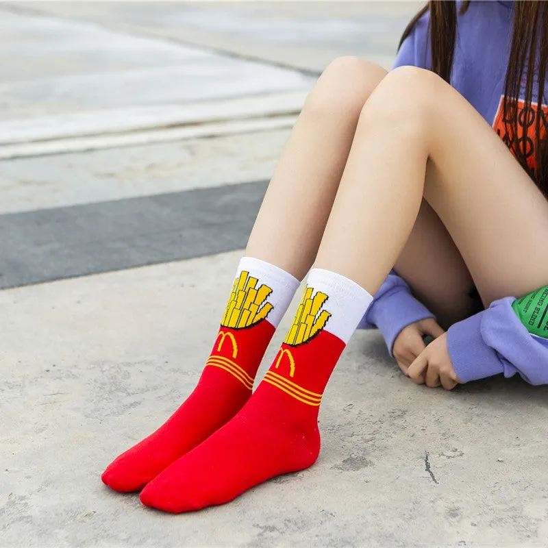 Cartoon Fruit Banana Avocado Lemon Egg Cookie Socks
