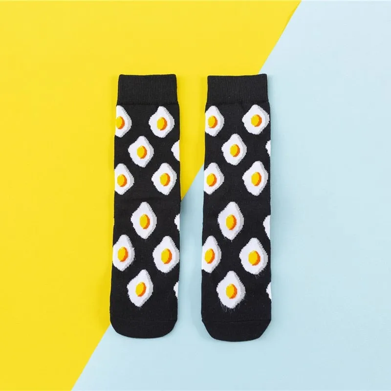 Cartoon Fruit Banana Avocado Lemon Egg Cookie Socks