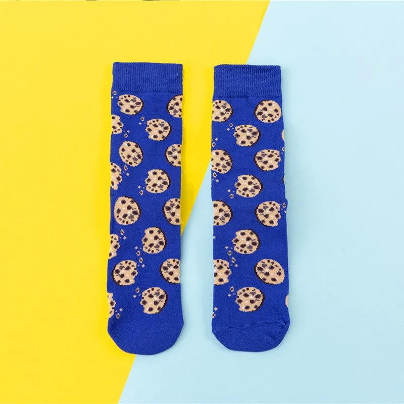 Cartoon Fruit Banana Avocado Lemon Egg Cookie Socks