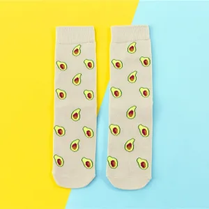 Cartoon Fruit Banana Avocado Lemon Egg Cookie Socks