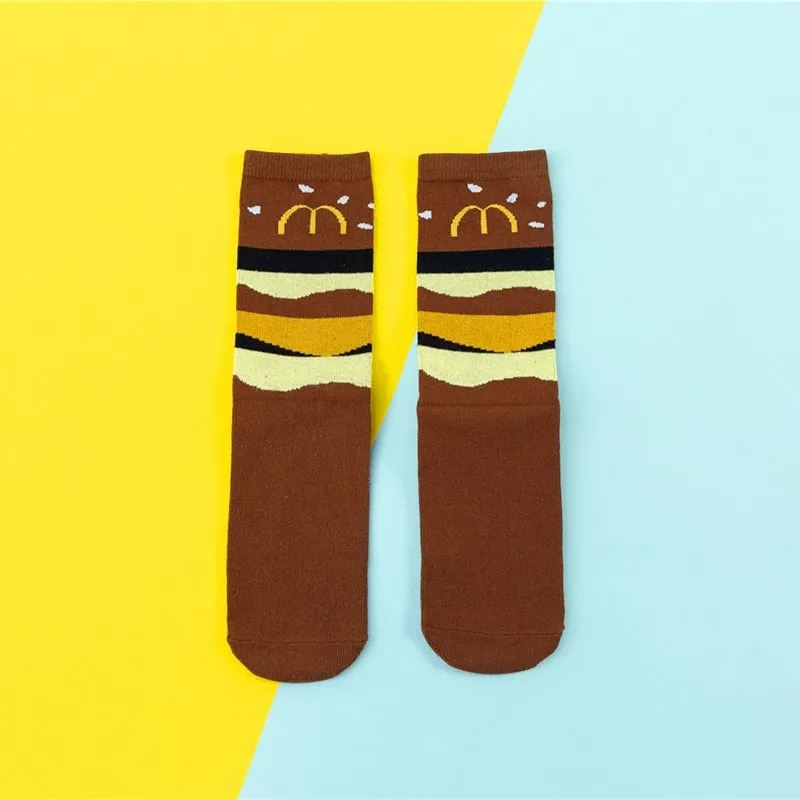 Cartoon Fruit Banana Avocado Lemon Egg Cookie Socks