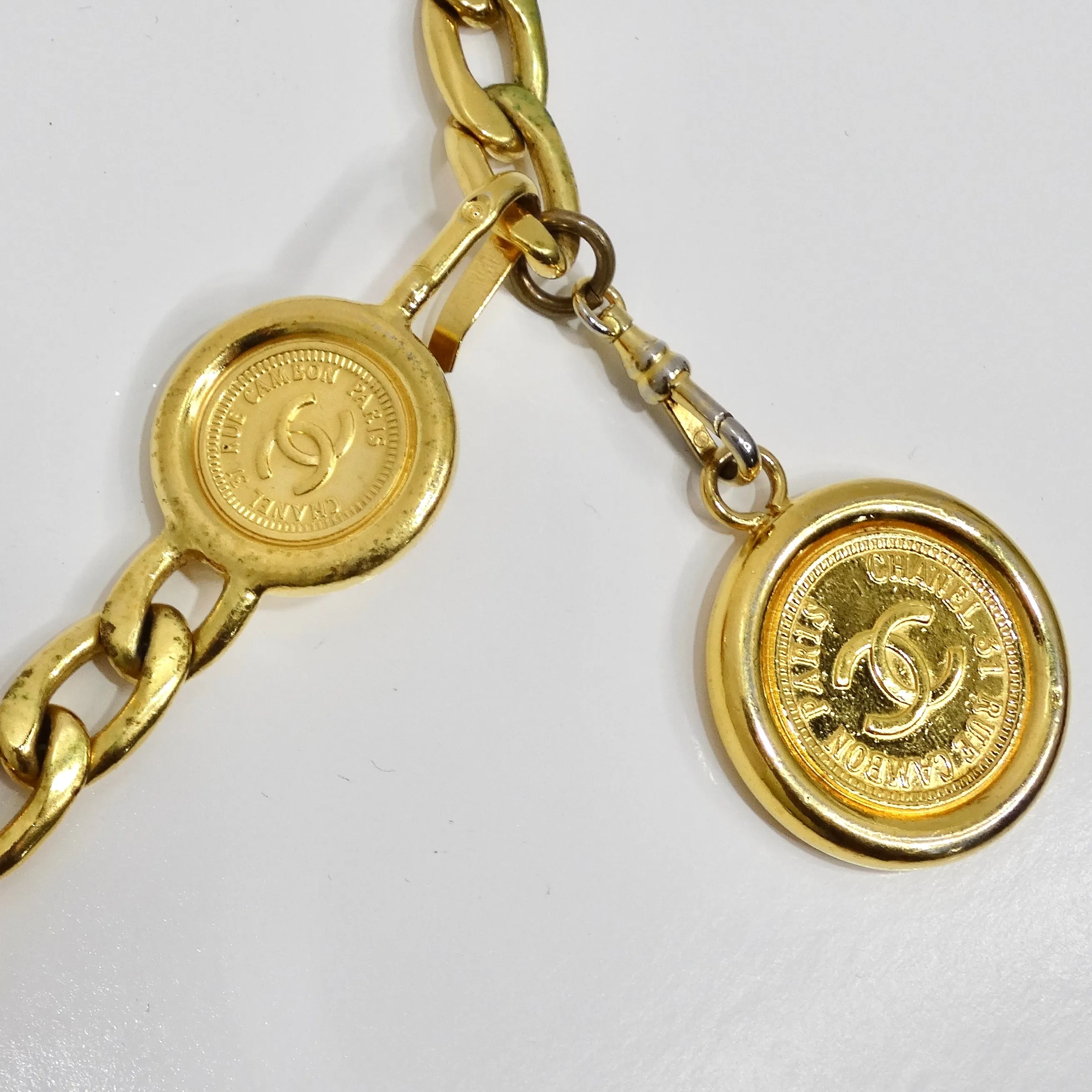 Chanel Spring 1994 Gold Tone CC Medallion Chain Belt