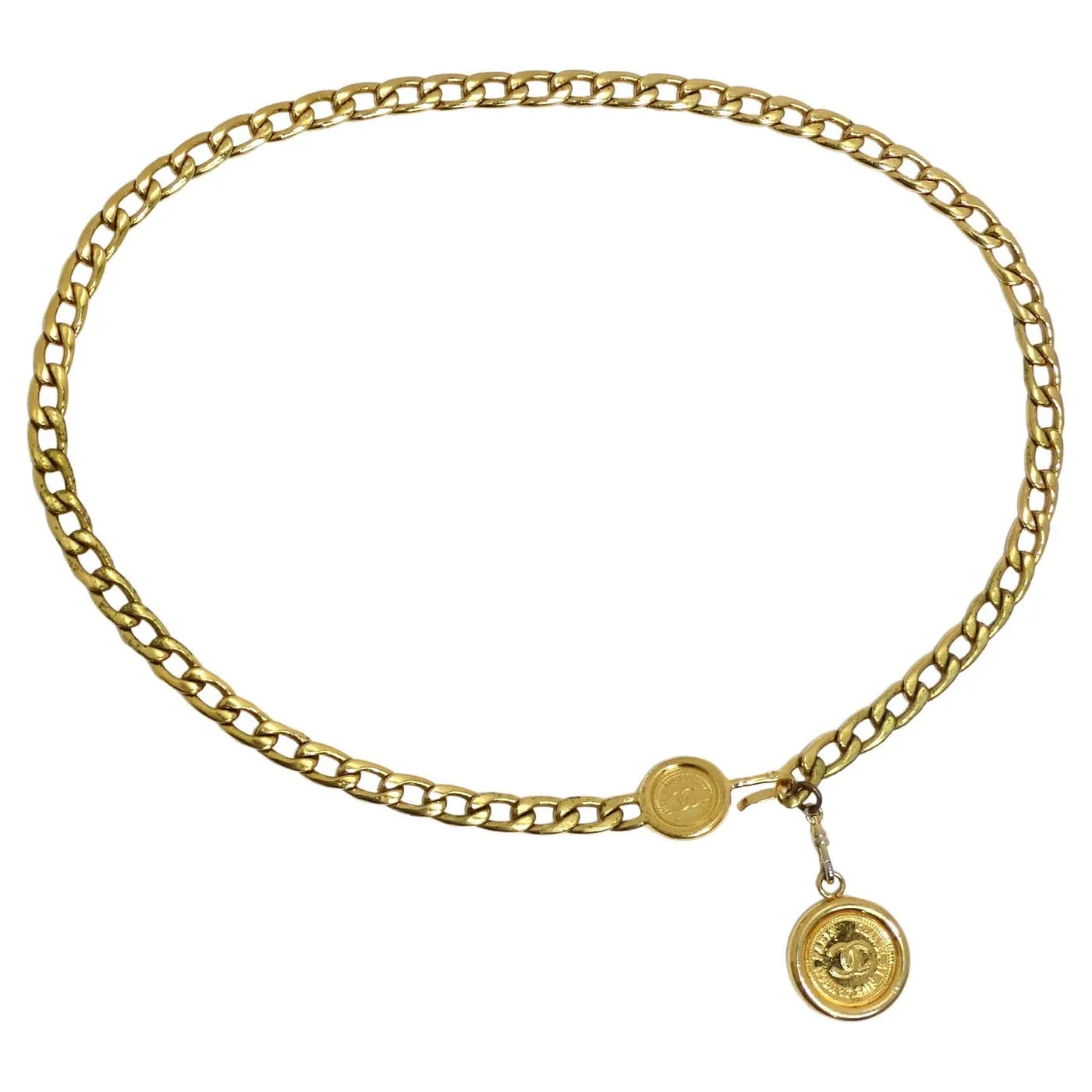 Chanel Spring 1994 Gold Tone CC Medallion Chain Belt