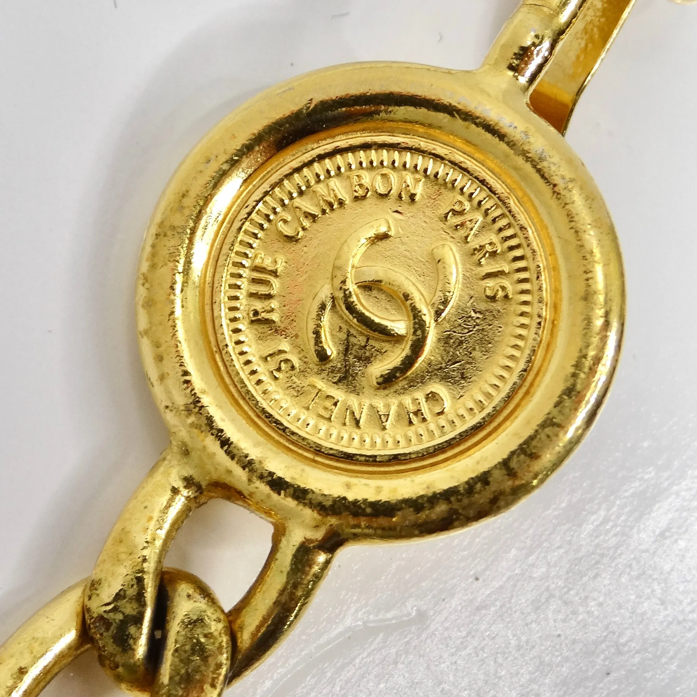 Chanel Spring 1994 Gold Tone CC Medallion Chain Belt