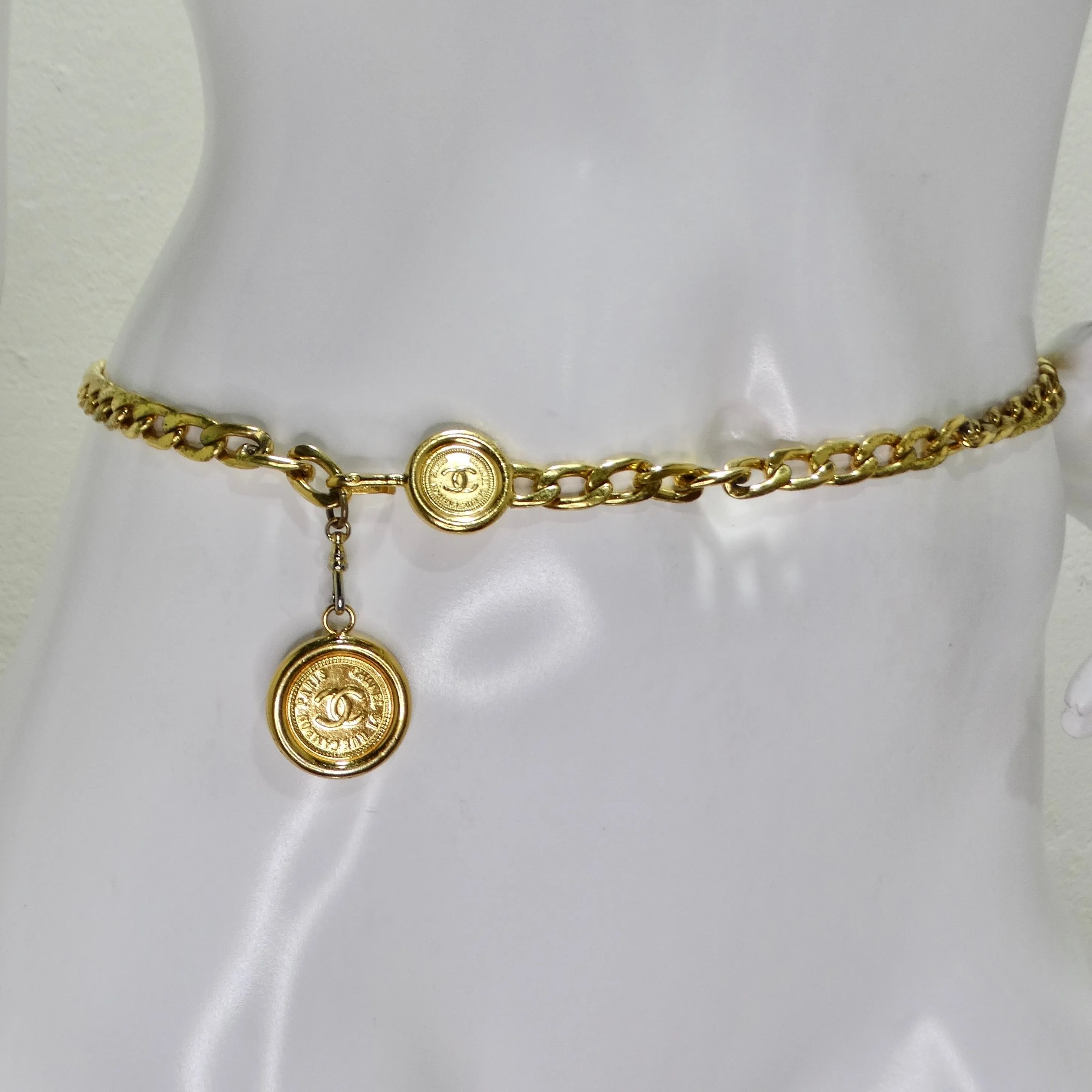 Chanel Spring 1994 Gold Tone CC Medallion Chain Belt