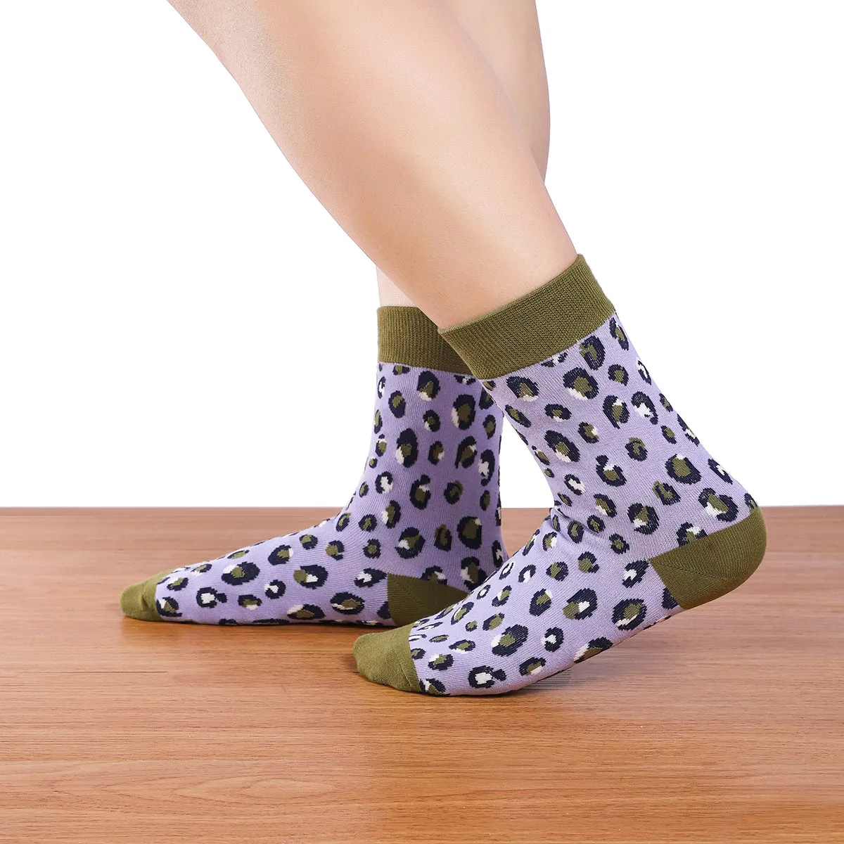 Chaussettes Haute Léopard (Lotx5)