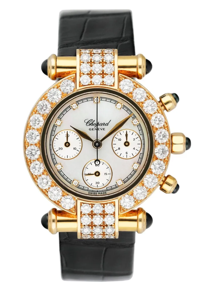 Chopard Imperiale 38/3168-23 MOP Diamond 18K Yellow Gold Ladies Watch With Box