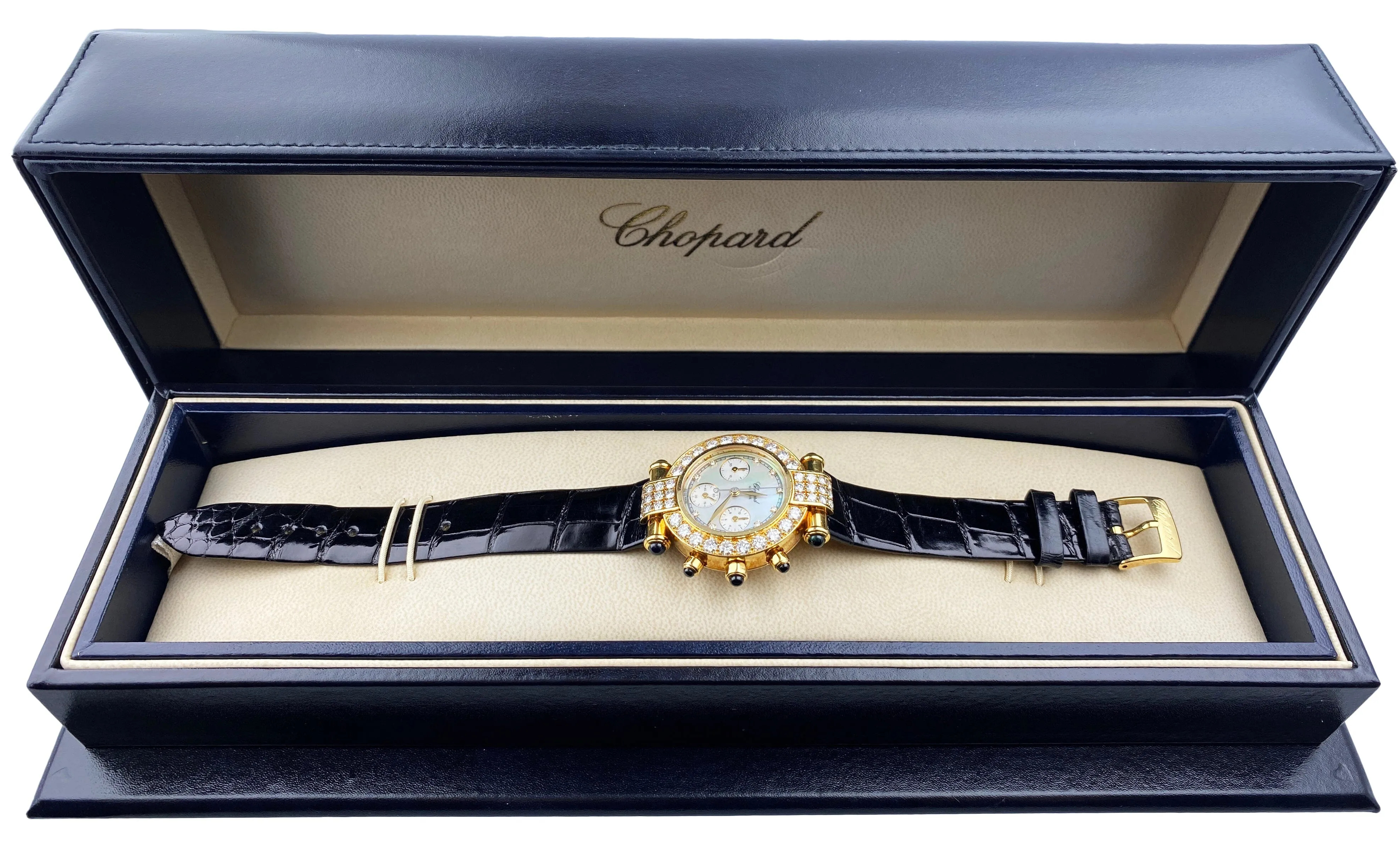 Chopard Imperiale 38/3168-23 MOP Diamond 18K Yellow Gold Ladies Watch With Box